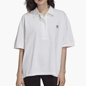 Adidas Originals Women's Oversized Polo Shirt size small White